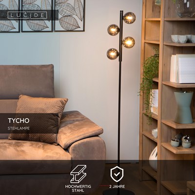 Lucide TYCHO - Stehlampe - 4xG9 - Schwarz